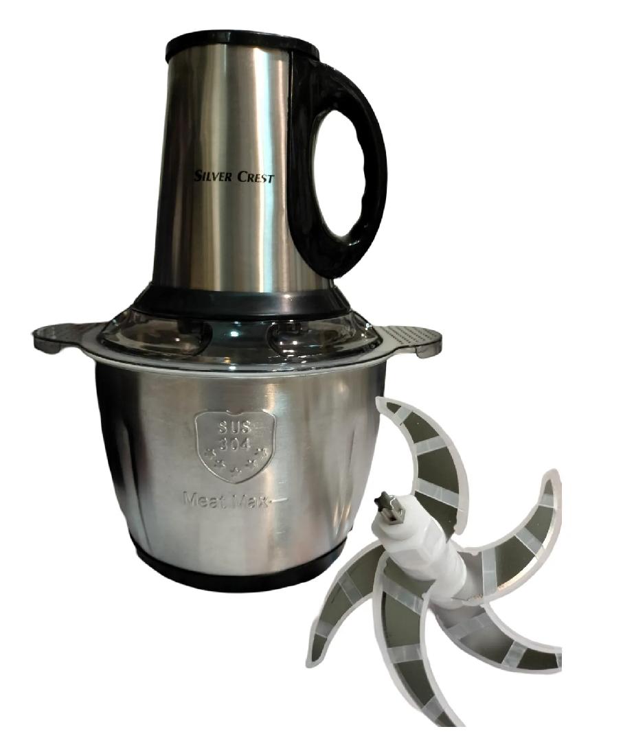 Silver Crest 3L Electric Meat Grinder & Food Chopper – 1000W Stainless Steel Bowl | Multi-Functional Kitchen Processor