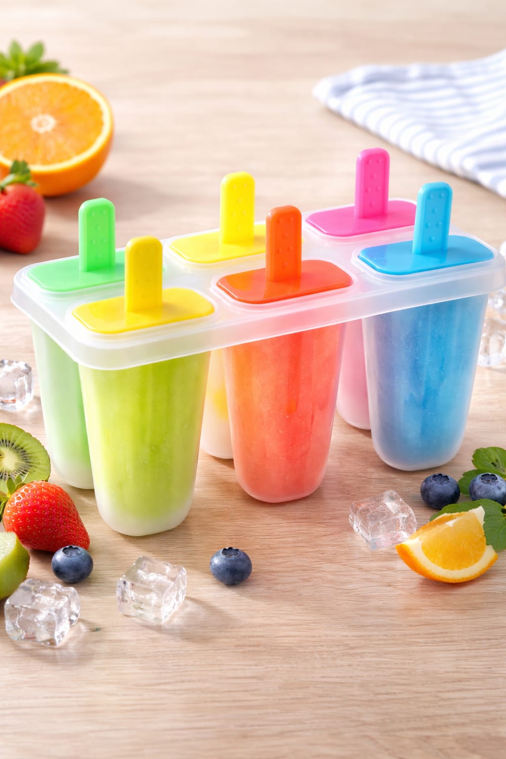 6 Cavities Ice Cream Mold Gel Mold Frozen Ice Cream Maker Mould Popsicle Ice Tray Kitchen Speciality Tools